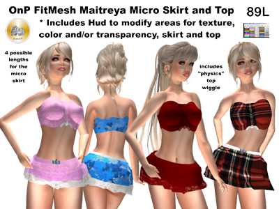 OnP Mesh Maitreya Micro Skirts