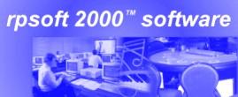 rpsoft 2000 logo in just blue and white